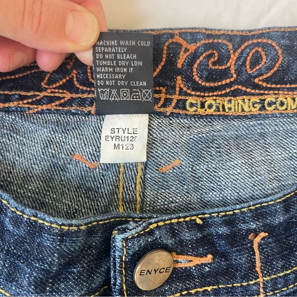 Vintage Enyce Jeans Mens Y2K Baggy Wide Leg Dark Wash Denim Size 36 - Picture 8 of 14